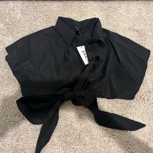 Cropped collared shirt